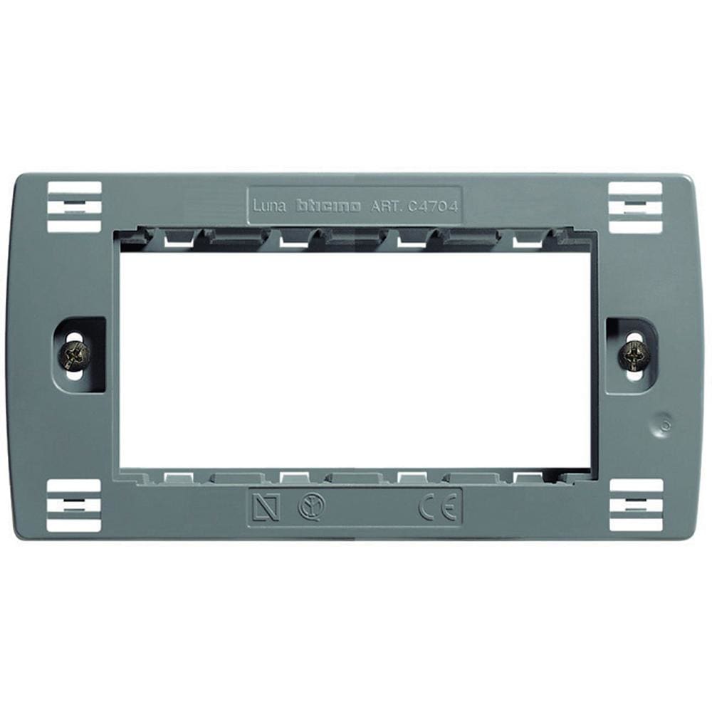 BTICINO - Soporte de tornillos para placas Luna 4 módulos