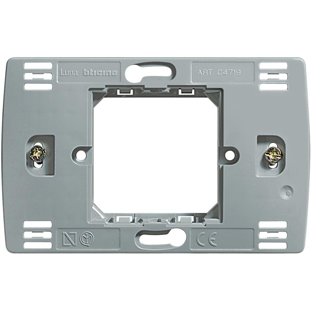 BTICINO - Soporte de tornillos para placas Luna 2 módulos centrados