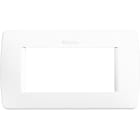 BTICINO - Placa Placa embellecedora Luna de color Blanco - 4 módulos