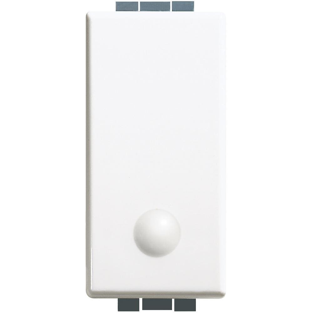 BTICINO - Interruptor Luna 16 AX-250 V~ - luminoso - borne tornillo - 1 módulo - Blanco