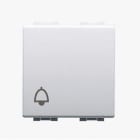 BTICINO - Pulsador Luna símbolo campana 10A - 250V~~ - borne tornillo - 2 módulos - Blanco