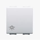 BTICINO - Pulsador Luna símbolo lámpara 10A - 250V~~ - borne tornillo - 2 módulos - Blanco