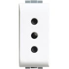 BTICINO - Base 2P+T Luna - estándar italiano - 10A - conexión por tornillos - 1 módulo - Blanco
