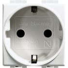 BTICINO - Base 2P+T Luna - 16A/230V - conexión por tornillos - 2 módulos - Blanco