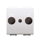 BTICINO - Frontal TV-R universal Luna - Blanco - 2 módulos