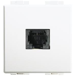 BTICINO - Base teléfono RJ12 Luna - 6 contactos - 2 módulos - Blanco