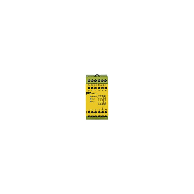 PILZ - PNOZ X3 115VAC 24VDC 3n/o 1n/c 1so