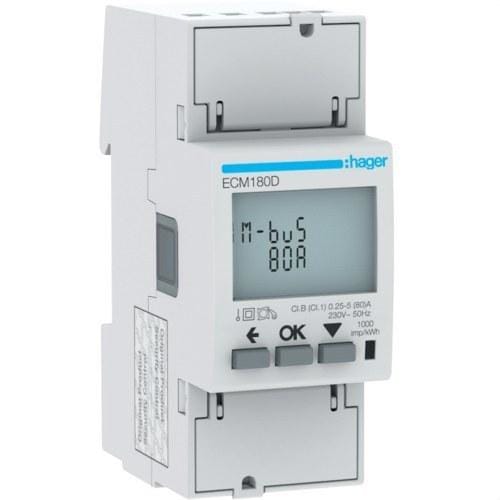 HAGER - Contador de energía 1F direct 80A 2M M-BUS MID