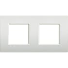 BTICINO - Placa embellecedora Livinglight AIR de color Blanco perla - 2 x 2 módulos