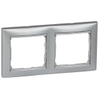 LEGRAND - Placa embellecedora Valena de 2 elementos de color aluminio y plata para montaje horizontal