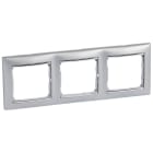 LEGRAND - Placa embellecedora Valena de 3 elementos de color aluminio y plata para montaje horizontal