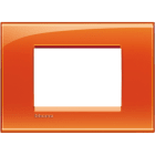 BTICINO - Placa embellecedora Livinglight de color Naranja Deep - 3 módulos