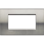 BTICINO - Placa embellecedora Livinglight de color Acero pulido - 4 módulos