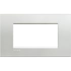 BTICINO - Placa embellecedora Livinglight de color Plata - 4 módulos