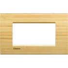 BTICINO - Placa embellecedora Livinglight de color Bambú - 4 módulos