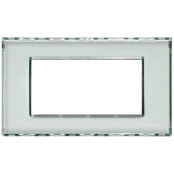 BTICINO - Placa embellecedora Livinglight transparente personalizable - 4 módulos