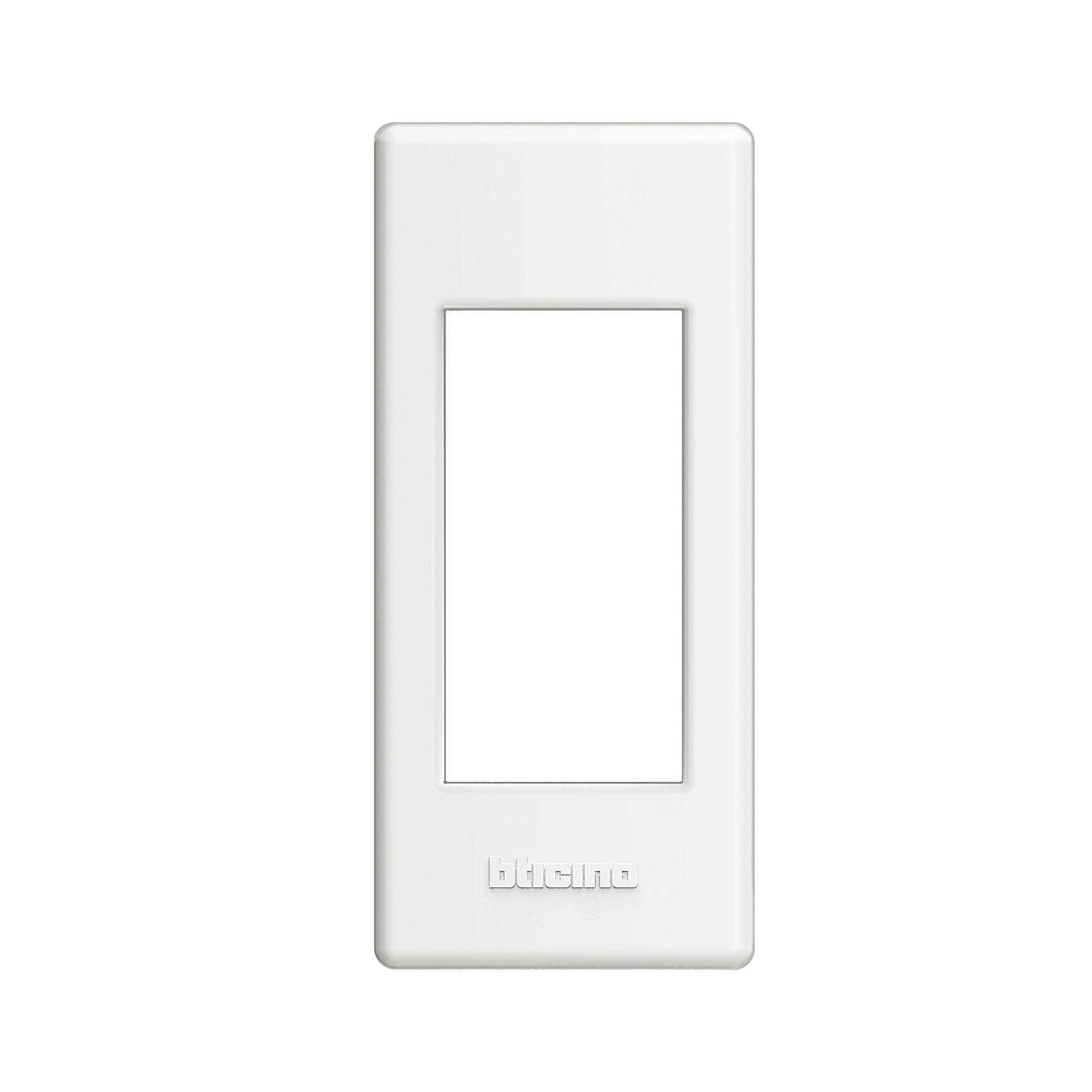 BTICINO - Placa + soporte Livinglight instalación en perfilería - 1 módulo - Blanco