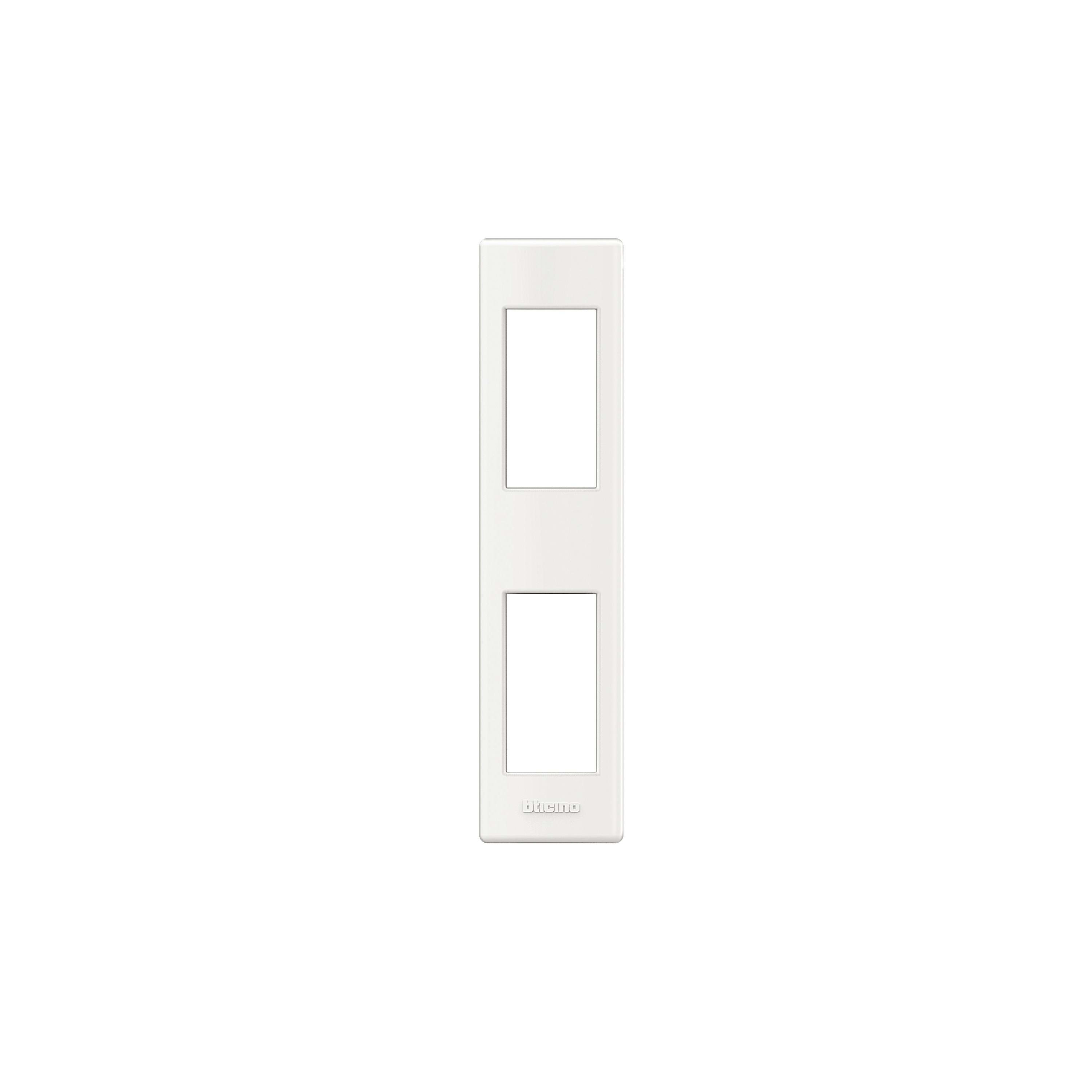 BTICINO - Placa + soporte Livinglight instalación en perfilería - 1 + 1 módulo - Blanco