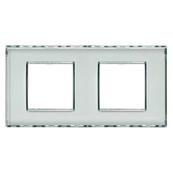BTICINO - Placa embellecedora Livinglight transparente personalizable - 2 x 2 módulos