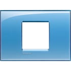 BTICINO - Placa embellecedora Livinglight de color Azul Deep - 2 módulos centrados