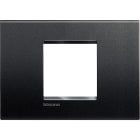 BTICINO - Placa embellecedora Livinglight de color Antracita - 2 módulos centrados