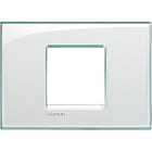 BTICINO - Placa embellecedora Livinglight de color Aguamarina - 2 módulos centrados