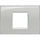 BTICINO - Placa embellecedora Livinglight de color Gris hielo - 2 módulos centrados