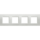 BTICINO - Placa embellecedora Livinglight de color Plata - 2 x 4 módulos
