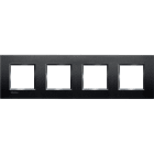 BTICINO - Placa embellecedora Livinglight de color Antracita - 2 x 4 módulos