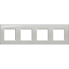 BTICINO - Placa embellecedora Livinglight de color Gris hielo - 2 x 4 módulos