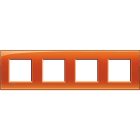 BTICINO - Placa embellecedora Livinglight de color Naranja Deep - 2 x 4 módulos