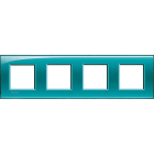BTICINO - Placa embellecedora Livinglight de color Verde Deep - 2 x 4 módulos