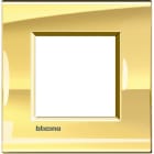 BTICINO - Placa embellecedora Livinglight de color Oro frío - 2 módulos