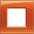 BTICINO - Placa embellecedora Livinglight de color Naranja Deep - 2 módulos