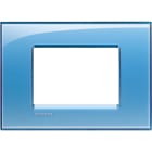 BTICINO - Placa embellecedora Livinglight de color Azul Deep - 3 módulos