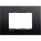 BTICINO - Placa embellecedora Livinglight de color Antracita - 3 módulos