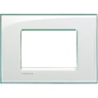 BTICINO - Placa embellecedora Livinglight de color Aguamarina - 3 módulos