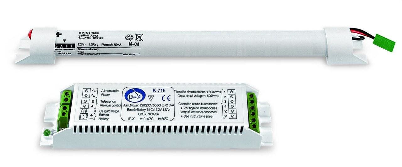 LUZNOR - Kit conversor fluorescente/luminaria emergencia T8 18-58W 2h