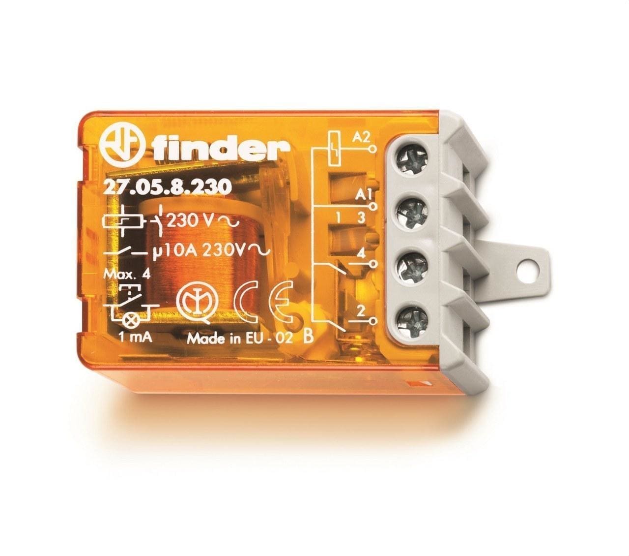 FINDER - Telerruptor/conmutador 4 secuencias SERIE 27, 2NA 10A, 230V A, borne de jaula
