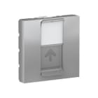Schneider Electric - Caratula RJ45 2 módulos Keystone aluminio