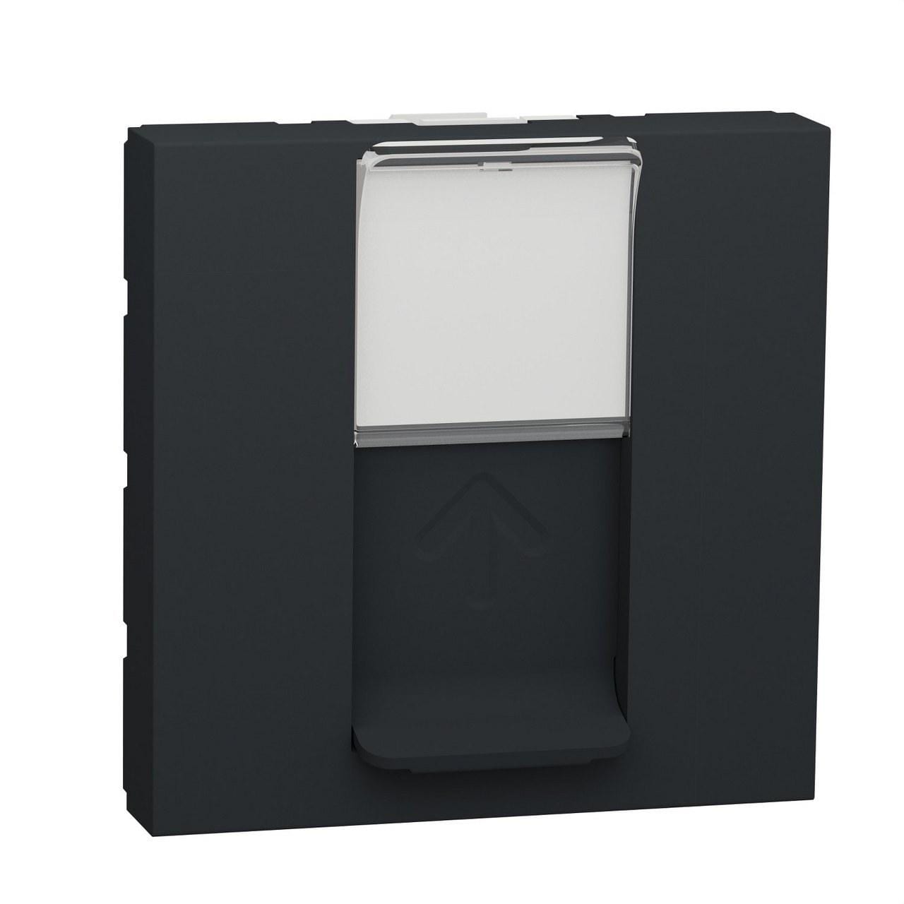 Schneider Electric - Caratula RJ45 2 módulos Keystone antracita
