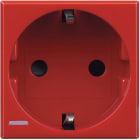 BTICINO - Base 2P+T Axolute - conexión por tornillos - Rojo - 2 módulos