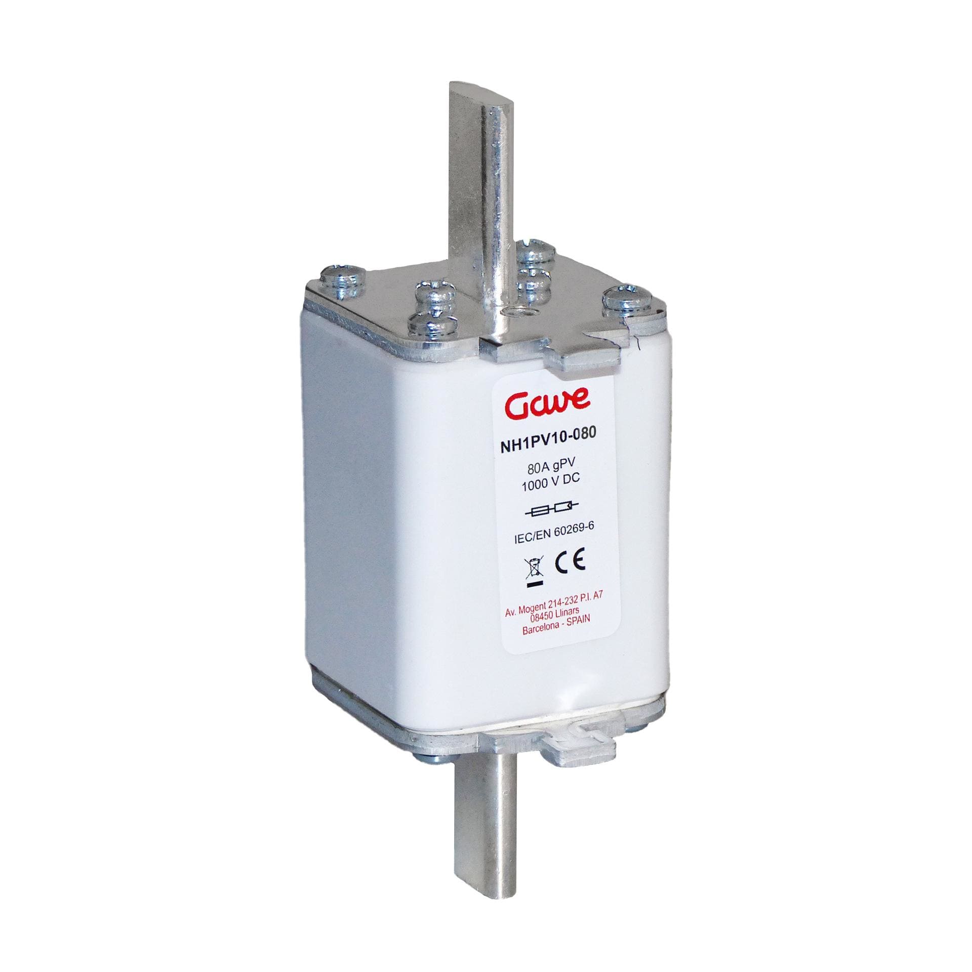 GAVE - FUSIBLE NH 1000VDC TAMAÑO 1  - 80A CURVA GPV
