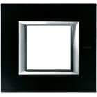 BTICINO - Placa embellecedora recta Axolute de color Cristal Noche - 2 módulos