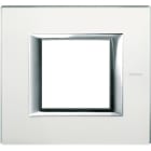 BTICINO - Placa embellecedora recta Axolute de color Cristal Espejo - 2 módulos