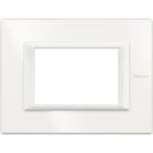 BTICINO - Placa embellecedora recta Axolute de color Blanco Axolute - 3 módulos
