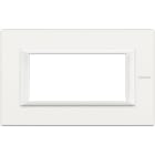 BTICINO - Placa embellecedora recta Axolute de color Blanco Axolute - 4 módulos
