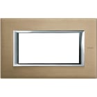 BTICINO - Placa embellecedora recta Axolute de color Titanio satinado - 4 módulos