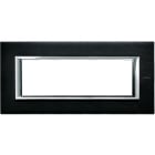 BTICINO - Placa embellecedora recta Axolute de color Antracita satinado - 6 módulos