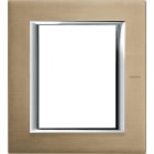 BTICINO - Placa embellecedora recta Axolute de color Titanio satinado - 3+3 módulos
